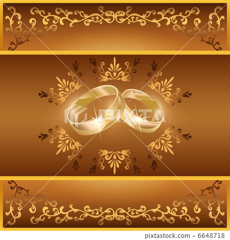 Wedding greeting or invitation card with rings Wedding greeting or invitation card with rings 6648718