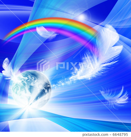 The rainbow that takes place in the blue world 6648795