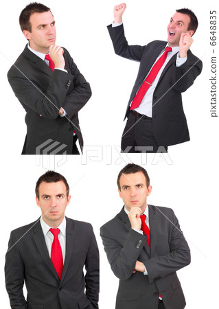 Set of caucasian  businessman on white. Isolated. 6648835