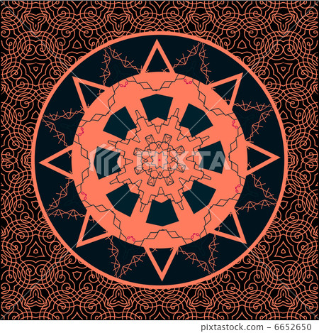 orange abstract ornament on the black orange abstract ornament on the black 6652650