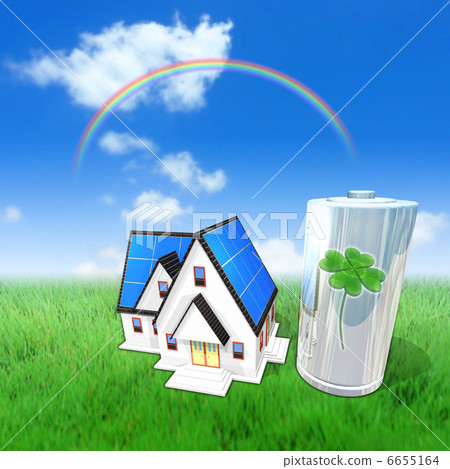 Solar panel housing / young leaves in dry batteries 6655164