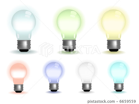 Vector illustration of lightbulbs in various colors Vector illustration of lightbulbs in various colors 6659559