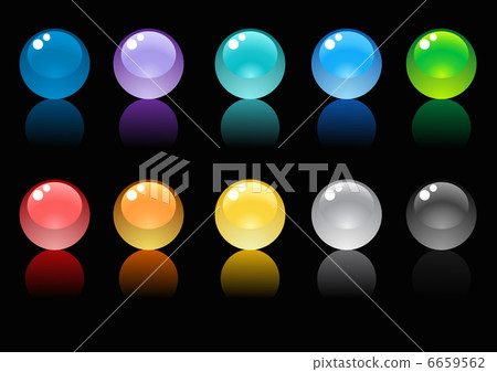 Glossy spheres on a black background, vector illustration Glossy spheres on a black background, vector illustration 6659562