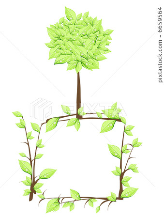 Vector illustration of tree over plan in form Vector illustration of tree over plan in form 6659564