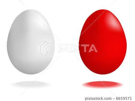 Vector illustration of red and white eggs  6659571