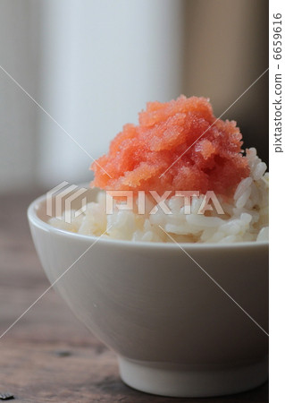 Tarako barako served on rice in a bowl 6659616
