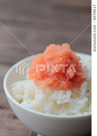 Tarako barako served on rice in a bowl 6659617