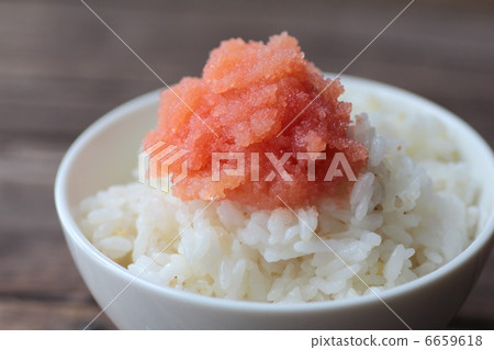Tarako barako served on rice in a bowl 6659618