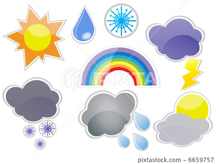 Vector illustration of weather phenomenons isolated on a white background Vector illustration of weather phenomenons isolated on a white background 6659757