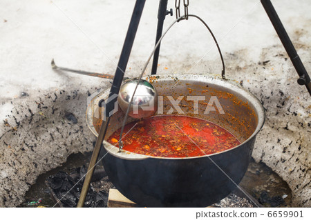 Goulash in cauldron 6659901