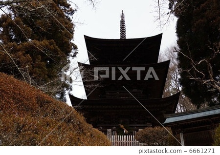 Shinshu Shinano's national treasure Taisho Temple Mie Tower (return tower) Shinshu Shinano's national treasure Taisho Temple Mie Tower (return tower) 6661271
