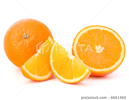 Whole orange fruit and his segments or cantles Whole orange fruit and his segments or cantles 6661468