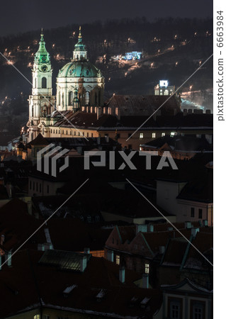 St. Nicholas church in prague at night St. Nicholas church in prague at night 6663984