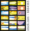 Set of horizontal bright businesscards 6664365