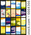 Set vertical bright visiting and discounts of cards 6664366