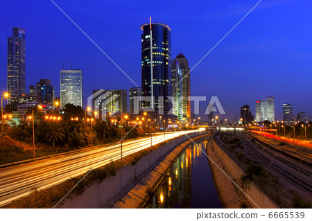 Night view on Tel Aviv, Israel. 6665539