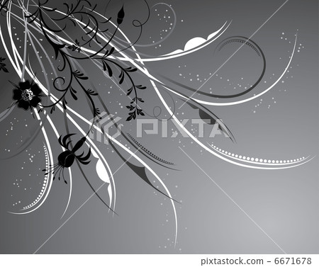 Floral background, elements for design, vector 6671678