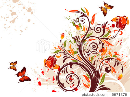 Grunge flower background Grunge flower background 6671876