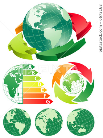 Earth with energy efficiency arrow 6672168
