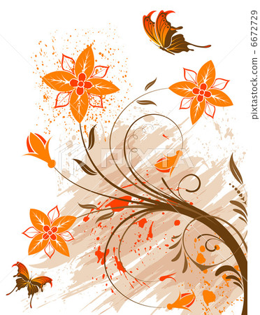 Grunge flower background 6672729