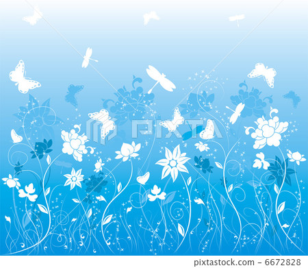 Background flower with butterfly 6672828