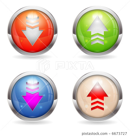 Set Glossy Download and Upload Buttons Set Glossy Download and Upload Buttons 6673727