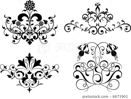 Collect element for design, set flower, vector 6673901