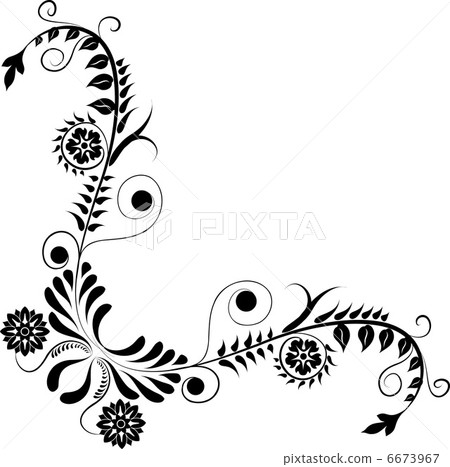 Element for design, corner flower, vector Element for design, corner flower, vector 6673967