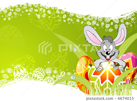 Easter Frame with Eggs and Rabbit 6674015
