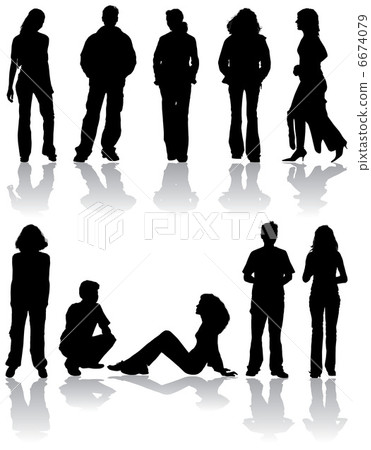 Vector silhouettes man and women Vector silhouettes man and women 6674079