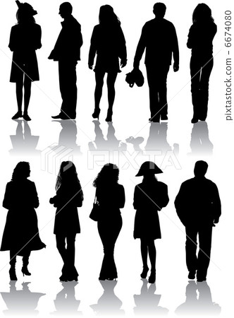 Vector silhouettes man and women Vector silhouettes man and women 6674080