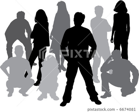 Vector silhouettes friends (man and women) 6674081