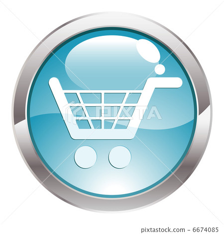 Gloss Button with Shopping cart Gloss Button with Shopping cart 6674085