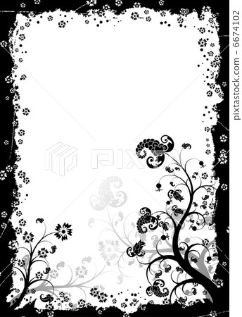 Grunge floral frame, vector Grunge floral frame, vector 6674102