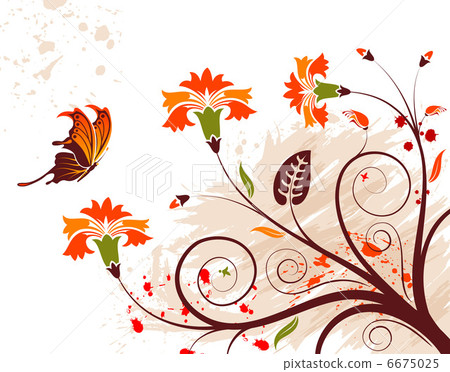 Grunge flower background 6675025