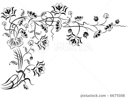 Element for design, corner flower, vector Element for design, corner flower, vector 6675086