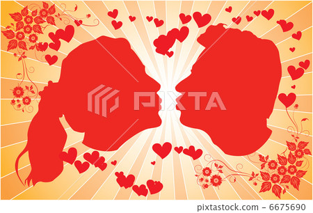 Silhouettes kissing men and women Silhouettes kissing men and women 6675690