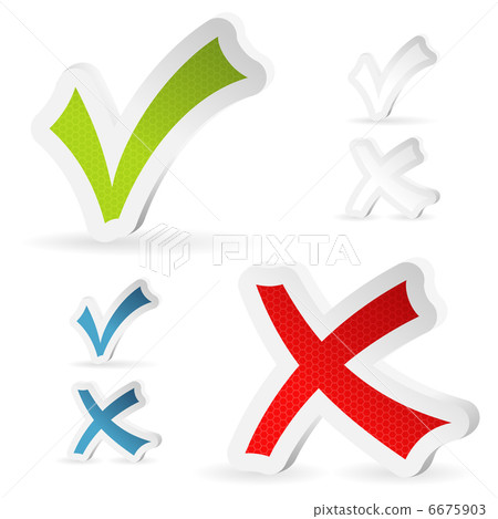 Check Marks Stickers - Stock Illustration [6675903] - PIXTA