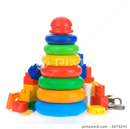 toys and bricks isolated on white 6679241