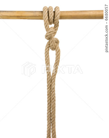 ship ropes with a knot isolated on white ship ropes with a knot isolated on white 6680057
