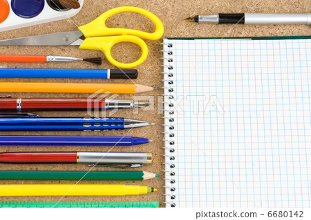 school accessories and checked notebook school accessories and checked notebook 6680142