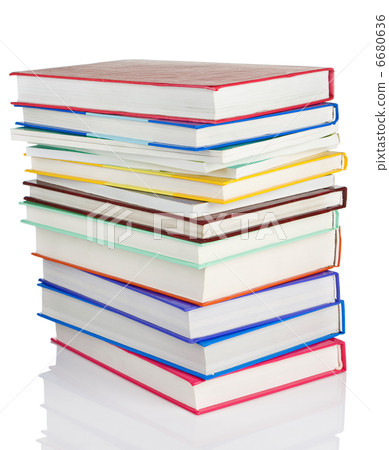 pile of new books isolated on white 6680636