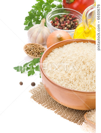 rice and food ingredient isolated on white 6680676