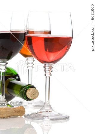 red wine in glass and bottle isolated on white red wine in glass and bottle isolated on white 6681000