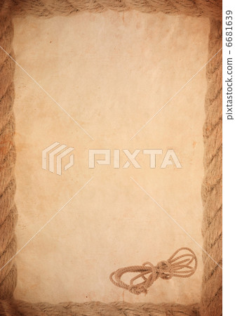 ship rope on old paper background 6681639