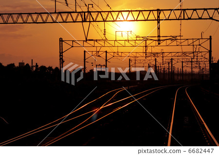 Sunset and track Sunset and track 6682447