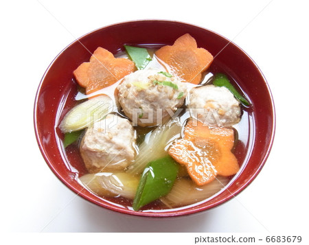 Vegetable soup of chicken dumplings 6683679