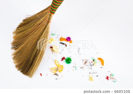 broom sweeping various debris broom sweeping various debris 6685108