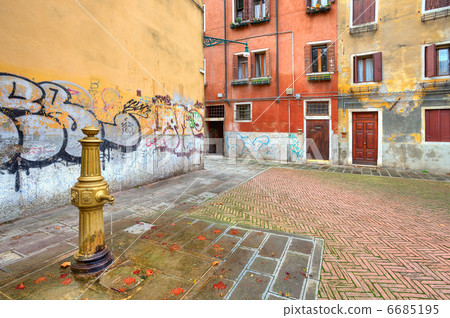 Small colorful plaza. Venice, Italy. Small colorful plaza. Venice, Italy. 6685195