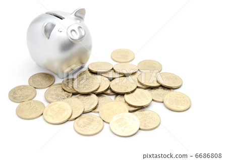 Pig piggy bank silver color 6686808